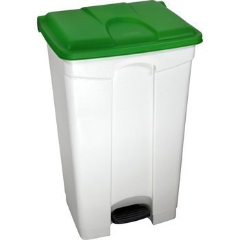 Container plastique  pdale 90 L couvercle vert - Bazar - Promocash Chateauroux