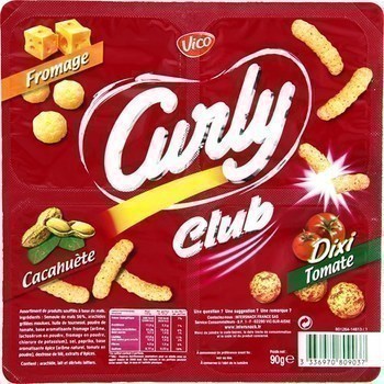 Coffret Curly Club fromage/ cacahute/ tomate 90 g - Epicerie Sucre - Promocash Albi