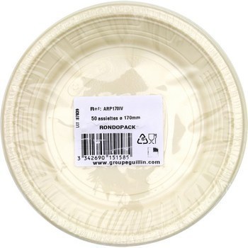 Assiettes rondes 170 mm ivoire x50 - Bazar - Promocash Pontarlier