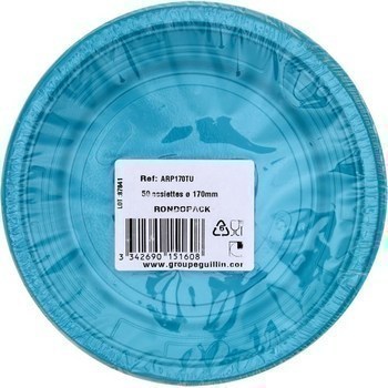Assiettes rondes 170 mm turquoise x50 - Bazar - Promocash RENNES
