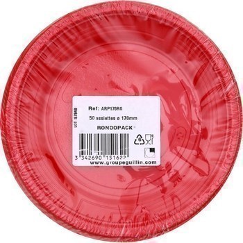 Assiettes rondes 170 mm rouge x50 - Bazar - Promocash Barr