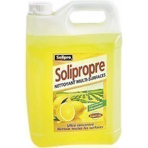 Nettoyant parfum fraicheur Citron SOLIPROPRE - le bidon de 5 litres - Hygine droguerie parfumerie - Promocash La Rochelle
