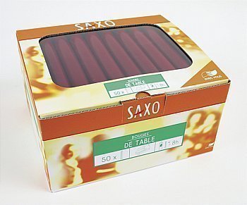 Bougies de table Rouges SAXO - le carton de 50. - Bazar - Promocash Sarrebourg