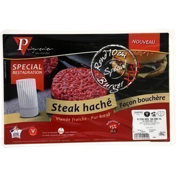 Steak hach rond 15% MG 10x100 g - Boucherie - Promocash La Rochelle