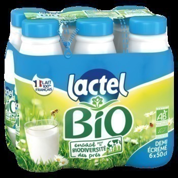 6X50CL LAIT 15G LACTEL BIO - Crmerie - Promocash Rouen