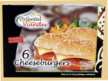 Cheese burgers halal 6x125 g - Surgels - Promocash PROMOCASH SAINT-NAZAIRE DRIVE