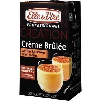 Crme brle vanille Bourbon avec grains 1 l - Crmerie - Promocash Cherbourg