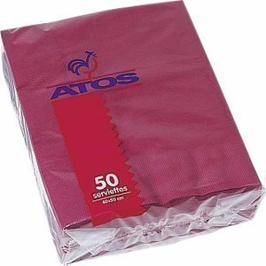 Serviettes 40x50 3 plis Bordeaux - le paquet de 50 - Bazar - Promocash RENNES