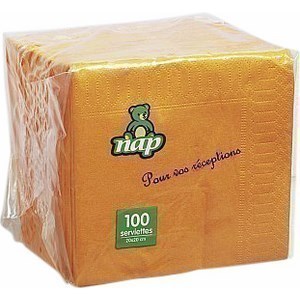 Serviette mandarine en ouate 2 plis 20 x 20 cm - le paquet de 100 - Bazar - Promocash Libourne