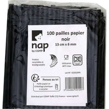 Pailles papier noir x100 - Bazar - Promocash Belfort