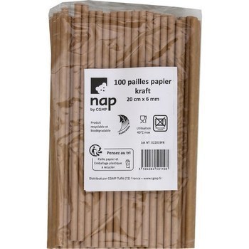 Pailles papier kraft x100 -  - Promocash Le Pontet