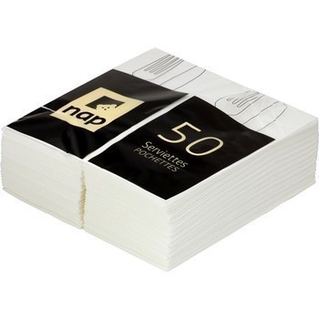 Serviettes pochettes lunch blanc 40x40 cm - Bazar - Promocash Chateauroux