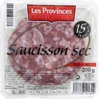 Saucisson sec pur porc 200 g - Charcuterie Traiteur - Promocash Montpellier