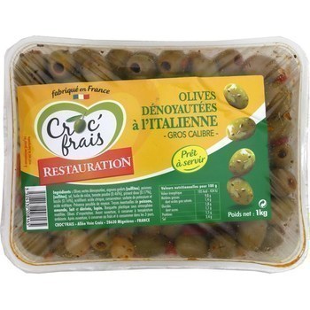 Olives dnoyautes  l'Italienne gros calibre 1 kg - Fruits et lgumes - Promocash Montpellier