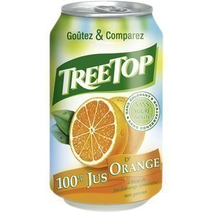 TreeTop 100% Jus d'Orange - la bote de 33 cl - Brasserie - Promocash Antony