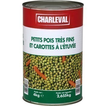 Petits pois trs fins et carottes  l'tuve 2,655 kg - Epicerie Sale - Promocash Montceau Les Mines