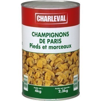 Champignons de Paris pieds et morceaux 2,3 kg - Epicerie Sale - Promocash Cherbourg