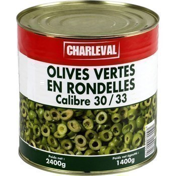 Olives vertes en rondelles calibre 30/33 1,4 kg - Epicerie Sale - Promocash PROMOCASH SAINT-NAZAIRE DRIVE