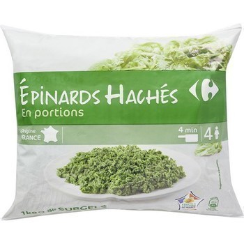 Epinards hachs en portions 1 Kg - Surgels - Promocash Montpellier