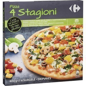 Pizza 4 Stagioni cuite sur pierre 400 g - Surgels - Promocash Aix en Provence