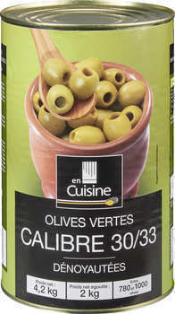 Olives vertes dnoyautes calibre 30/33 2 kg - Epicerie Sale - Promocash Auch