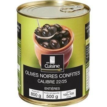 Olives noires entires confites calibre 22/25 500 g - Epicerie Sale - Promocash Dreux