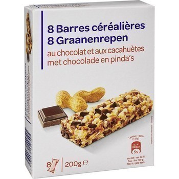 Barres cralires au chocolat et aux cacahutes 8x25 g - Epicerie Sucre - Promocash RENNES