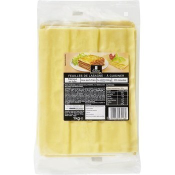 Feuilles de lasagne  cuisiner 2x500 g - Charcuterie Traiteur - Promocash Le Pontet
