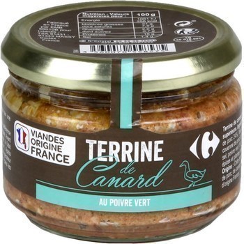 Terrine de canard au poivre vert 180 g - Epicerie Sale - Promocash Guret