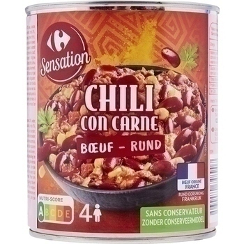 4/4 CHILI CON CARNE CARREFOUR - Epicerie Sale - Promocash Blois