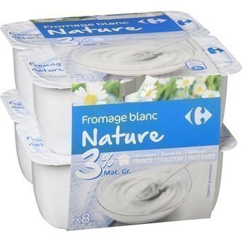 Fromage blanc nature 3% MG 8x100 g - Crmerie - Promocash Orleans