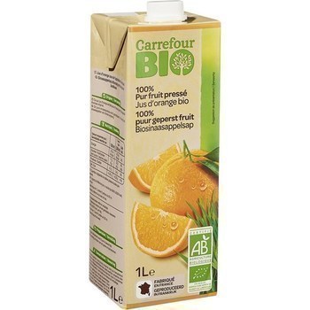Jus d'orange bio 100% pur fruit press 1 l - Brasserie - Promocash Saint Brieuc