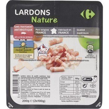 Lardons nature 2x100 g - Charcuterie Traiteur - Promocash Limoges