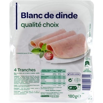 Blanc de dinde qualit choix 180 g - Charcuterie Traiteur - Promocash Lorient