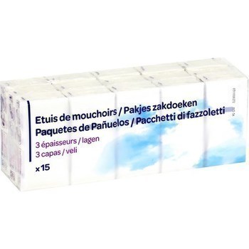 Etuis de mouchoirs 3 paisseurs x15 - Hygine droguerie parfumerie - Promocash Chateauroux