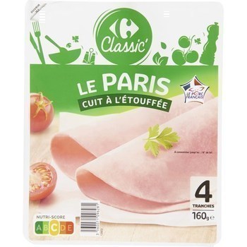 Jambon Le Paris cuit  l'touffe 160 g - Charcuterie Traiteur - Promocash Rodez