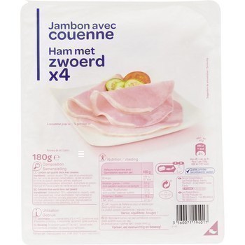 Jambon avec couenne x4 - Charcuterie Traiteur - Promocash Aix en Provence