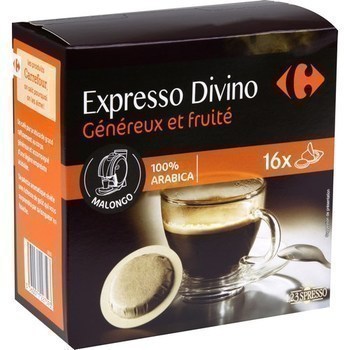 Caf en dosettes Expresso Divino 16x6,5 g - Epicerie Sucre - Promocash Toulouse