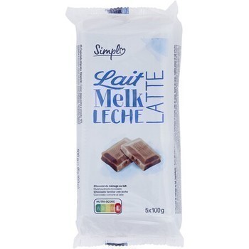 5X100G TAB CHOC LAIT SIMPL - Epicerie Sucre - Promocash Colmar