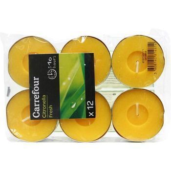 12 TEA-LIGHTS CITRONELLA JAUNE - Bazar - Promocash Bourg Saint Maurice