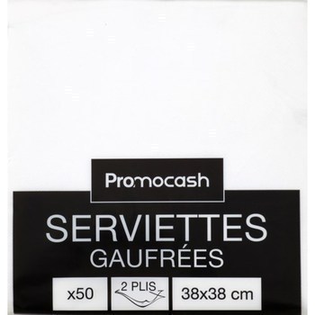Serviettes gaufres 2 plis 38x38cm blanc x50 - Bazar - Promocash Dunkerque