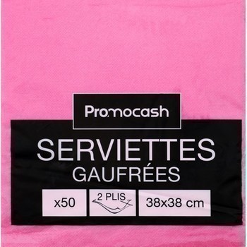Serviettes gaufres 2 plis 38x38 pivoine x50 - Bazar - Promocash Toulouse