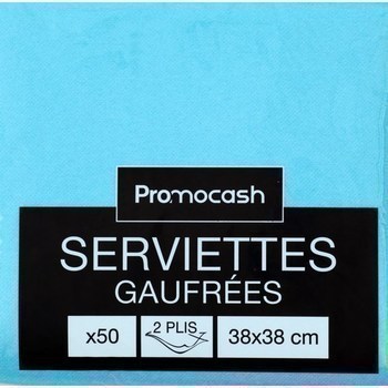 Serviettes gaufres 2 plis 38x38 turquoise x50 - Bazar - Promocash Le Pontet