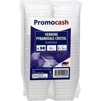 Verrine pyramidale cristal plastique 6 cl - Bazar - Promocash LANNION