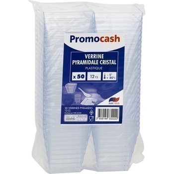 Verrine pyramidale cristal plastique 12 cl - Bazar - Promocash RENNES