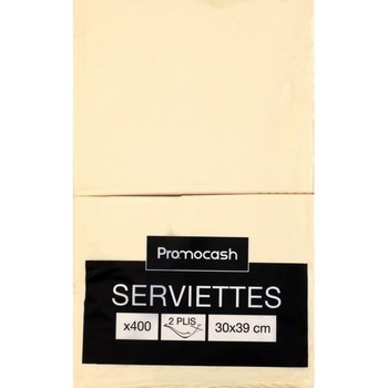 Serviettes 2 plis 30x39 cm ivoire x400 - Bazar - Promocash Aix en Provence