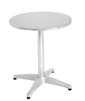 TABLE ALU INOX RONDE SILVER - Bazar - Promocash Prigueux