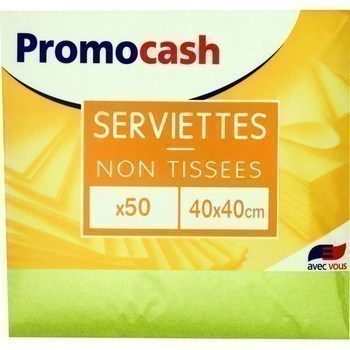 Serviettes non tisses 40x40 cm chartreuse x50 - Bazar - Promocash Moulins Avermes