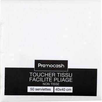 Serviettes non tisses 40x40cm Soft blanc x50 - Bazar - Promocash Aix en Provence
