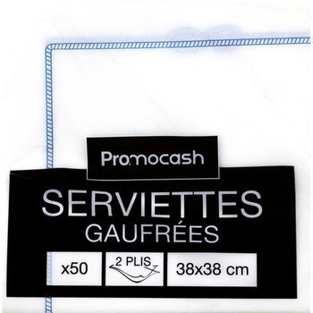 Serviettes gaufres 2 plis 38x38 Marin x50 - Bazar - Promocash Chateauroux